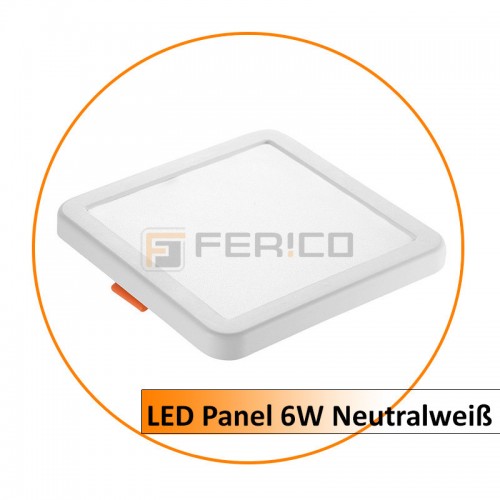 LED Panel - Eckig - Neutralweiß - verstellbare Lochgröße - 6W